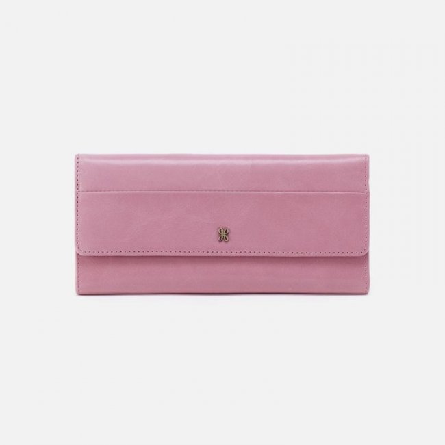 Hobo Women's Jill Large Trifold Wallet in Polished Leather - Lilac Rose | New Arrivals