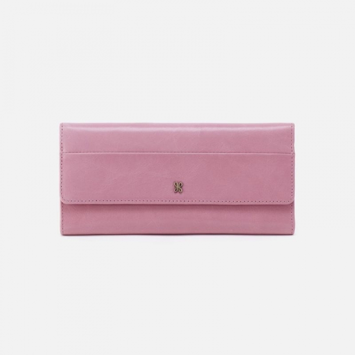 Hobo Women's Jill Large Trifold Wallet in Polished Leather - Lilac Rose | New Arrivals