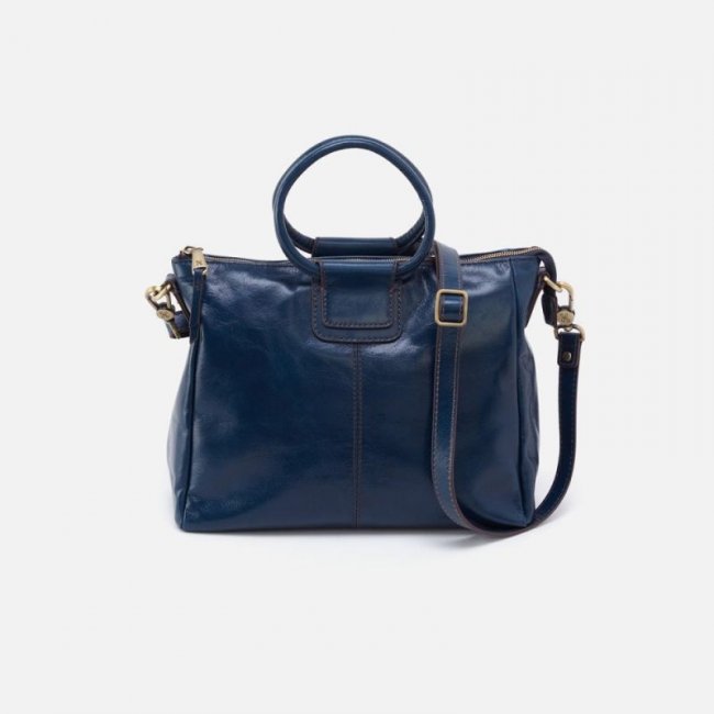 Hobo Women's Sheila Medium Satchel in Polished Leather - Denim | New Arrivals