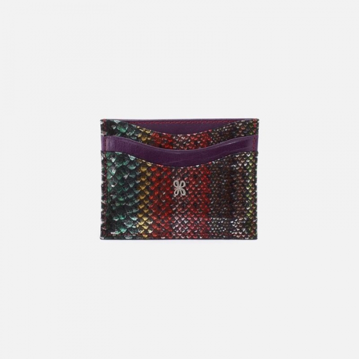 Hobo Women's Max Card Case in Mixed Leathers - Holiday Stripe | New Arrivals