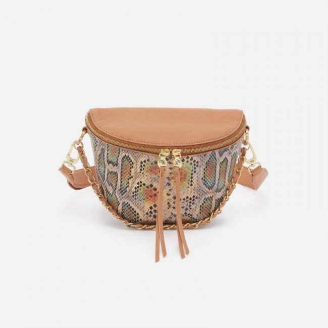Hobo Women's Miri Belt Bag in Mixed Leathers - Opal Snake Print | New Arrivals