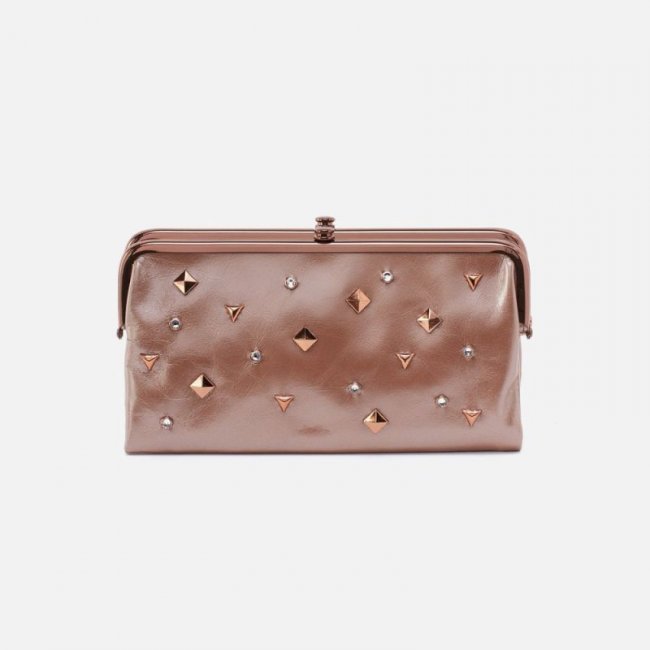 Hobo Women's Lauren Clutch-Wallet in Metallic Leather - Frosted Rose | New Arrivals