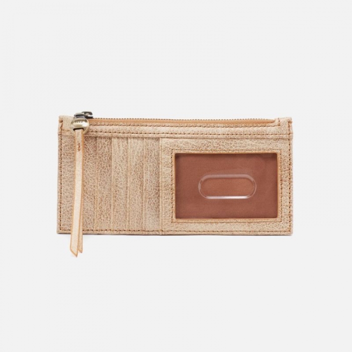 Hobo Women's Carte Card Case in Metallic Leather - Gold Leaf | New Arrivals