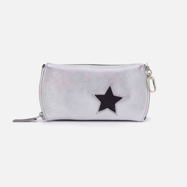 Hobo Women's Spark Double Eyeglass Case in Metallic Leather - Argento | New Arrivals