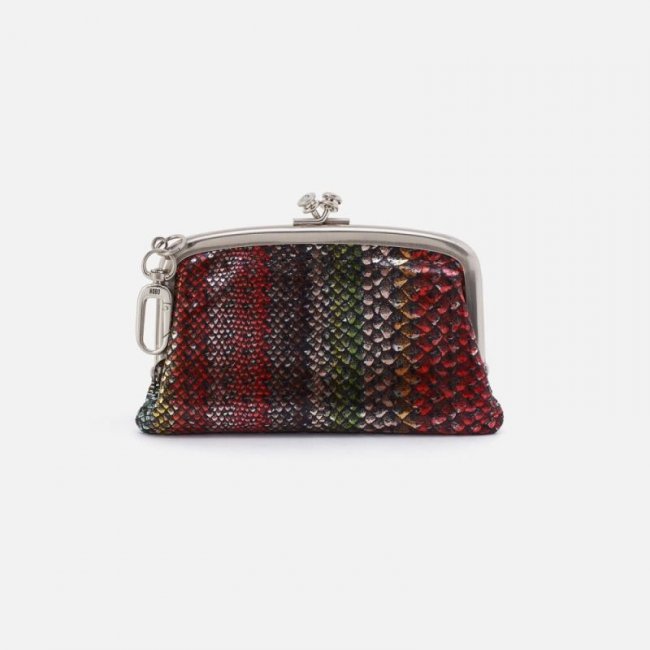 Hobo Women's Cheer Frame Pouch in Printed Leather - Holiday Stripe | New Arrivals