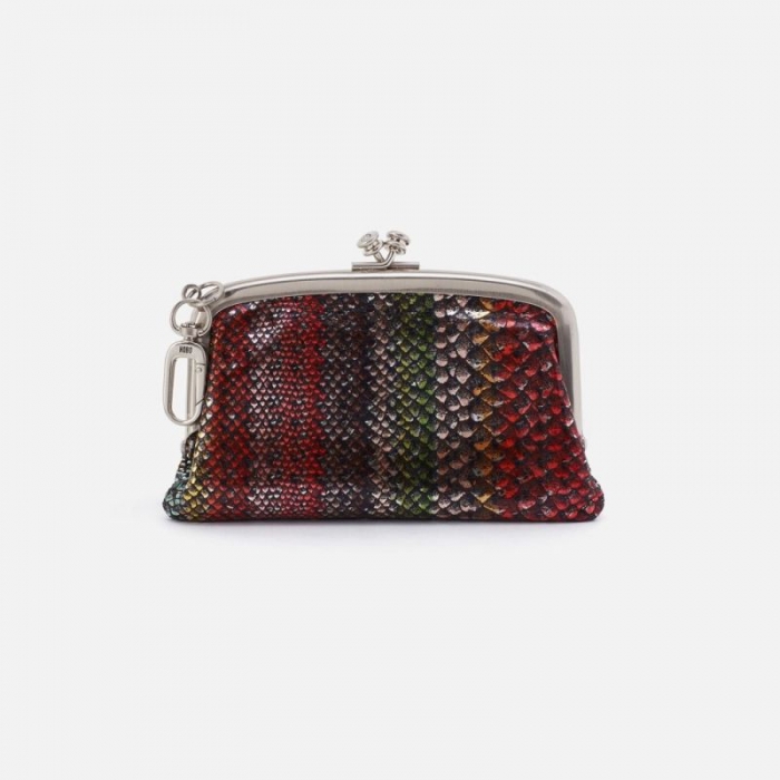 Hobo Women's Cheer Frame Pouch in Printed Leather - Holiday Stripe | New Arrivals