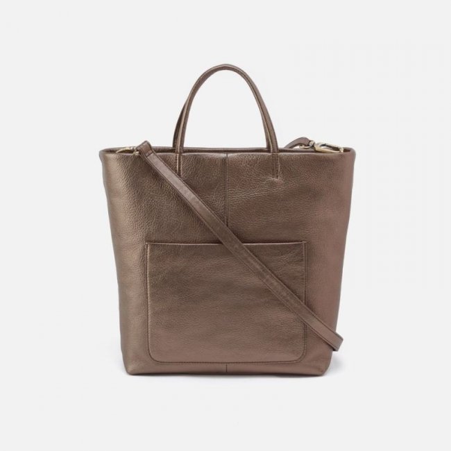 Hobo Women's Tripp Tote in Pebbled Metallic Leather - Pewter | New Arrivals