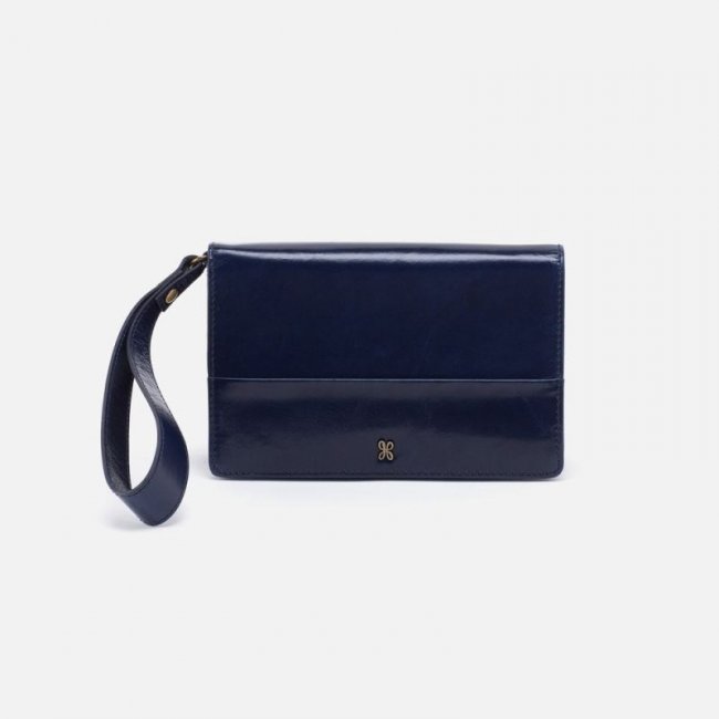 Hobo Women's Jill Wristlet in Polished Leather - Nightshade | New Arrivals
