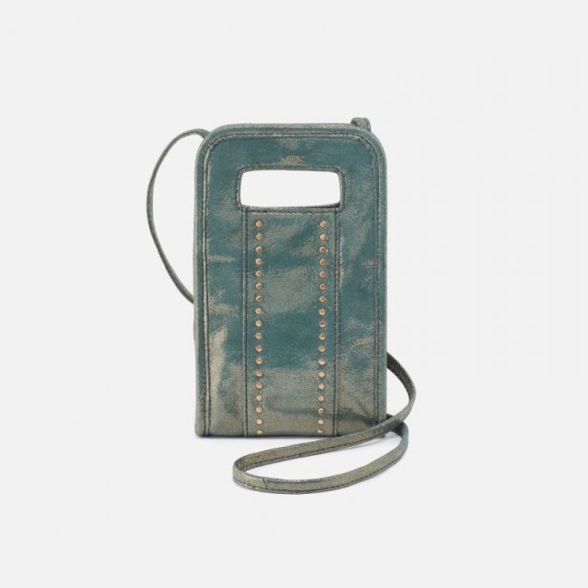 Hobo Women's Ace Phone Crossbody in Metallic Leather - Evergreen Shimmer | New Arrivals