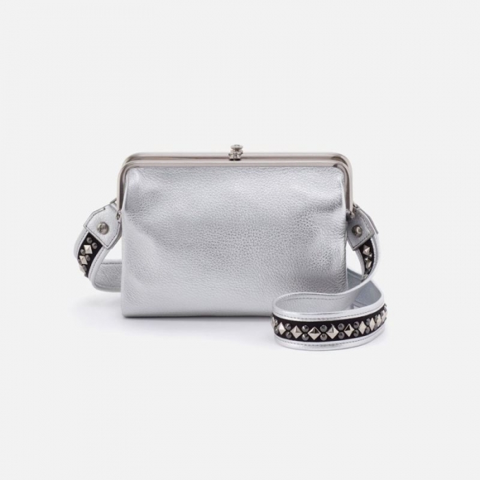 Hobo Women's Lauren Crossbody in Metallic Leather - Argento | New Arrivals