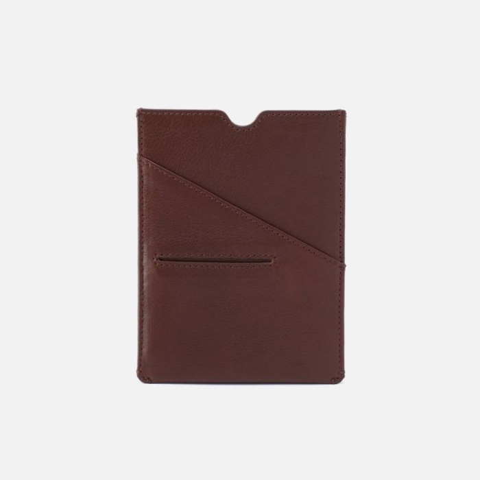 Hobo Women's Men's Passport Holder in Silk Napa Leather - Brown | New Arrivals