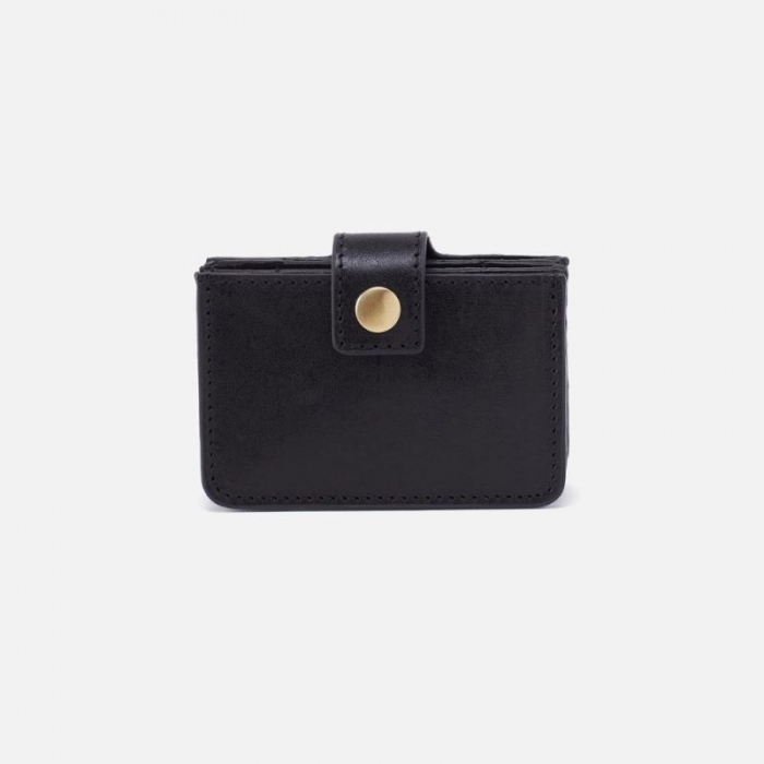 Hobo Women's Boswell Credit Card Holder in Aston Leather - Black | New Arrivals