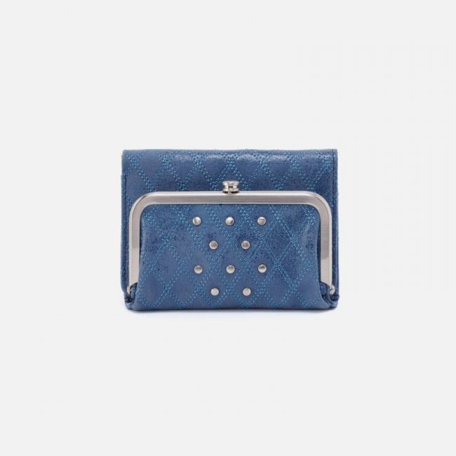 Hobo Women's Robin Compact Wallet in Buffed Leather - Azure | New Arrivals