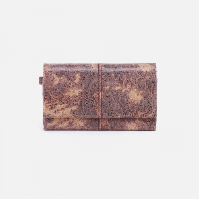 Hobo Women's Keen Continental Wallet in Printed Leather - Autumn Sky | New Arrivals
