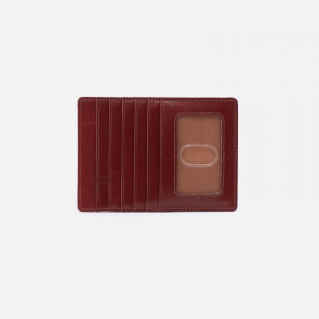 Hobo Women's Euro Slide Card Case in Polished Leather - Henna | New Arrivals