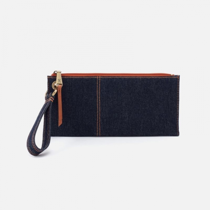 Hobo Women's Vida Wristlet in Denim Fabric - Dark Denim | New Arrivals