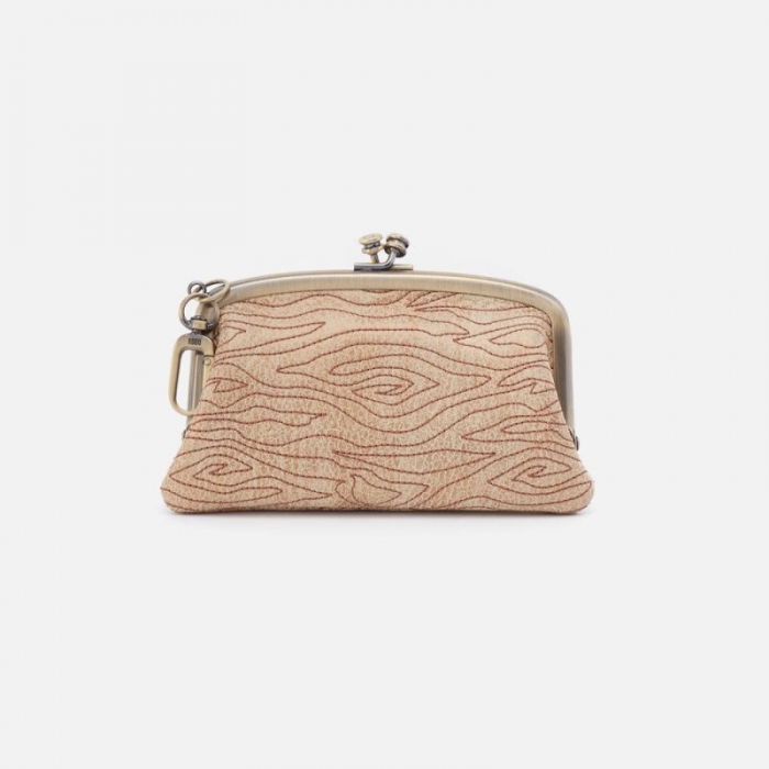 Hobo Women's Cheer Frame Pouch in Embroidered Metallic Leather - Gold Leaf | New Arrivals