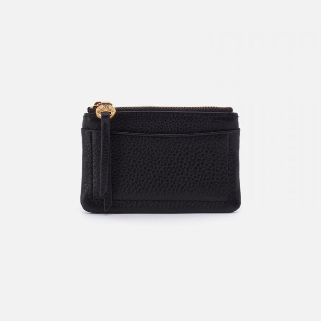Hobo Women's Lumen Card Case in Pebbled Leather - Black | New Arrivals