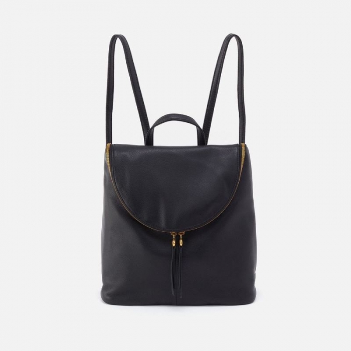 Hobo Women's Fern Backpack in Pebbled Leather - Black | New Arrivals
