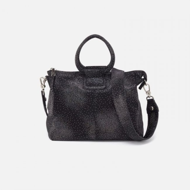 Hobo Women's Sheila Medium Satchel in Printed Leather - Silver Galaxy | New Arrivals