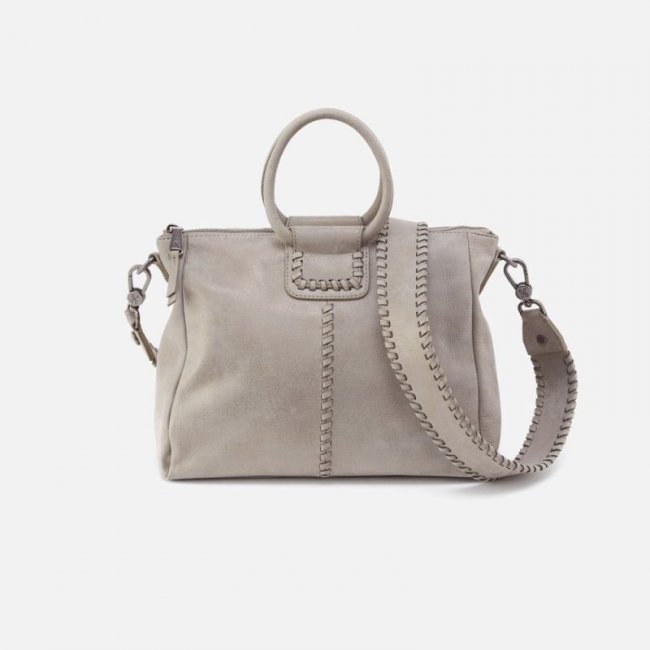 Hobo Women's Sheila Medium Satchel in Metallic Leather - Granite Grey | New Arrivals