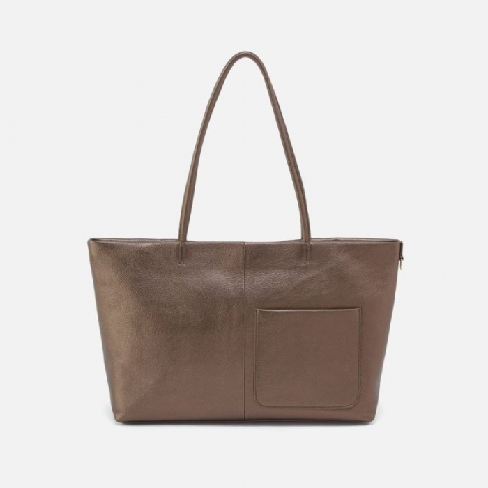 Hobo Women's Tripp East-West Tote in Pebbled Metallic Leather - Pewter | New Arrivals