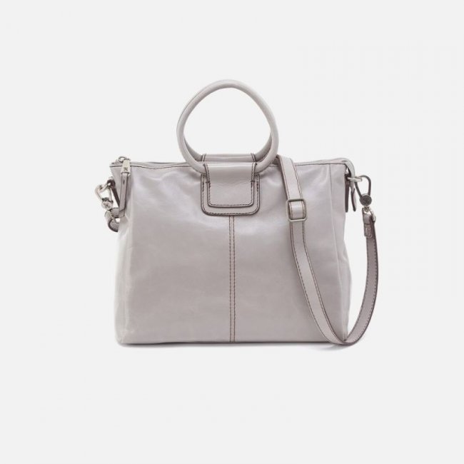 Hobo Women's Sheila Medium Satchel in Polished Leather - Light Grey | New Arrivals