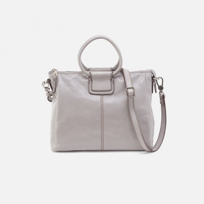 Hobo Women's Sheila Medium Satchel in Polished Leather - Light Grey | New Arrivals