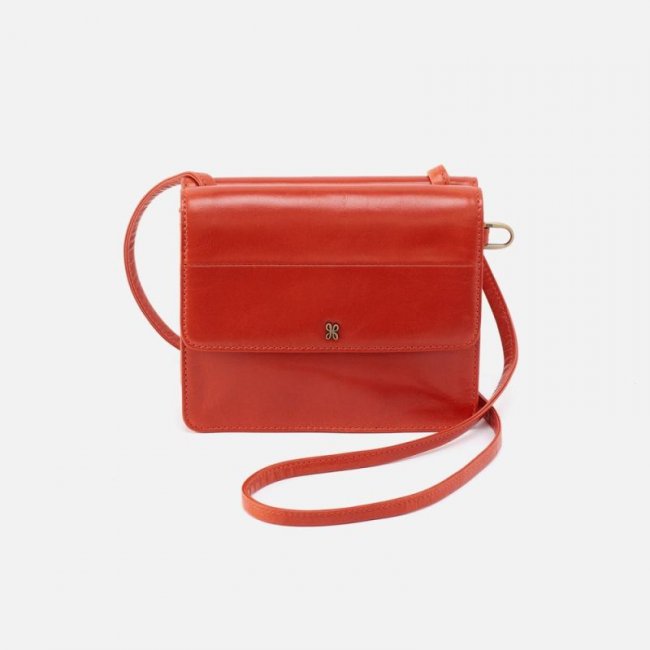 Hobo Women's Jill Wallet Crossbody in Polished Leather - Marigold | New Arrivals
