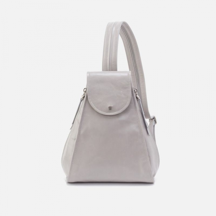 Hobo Women's Betta Backpack in Polished Leather - Light Grey | New Arrivals