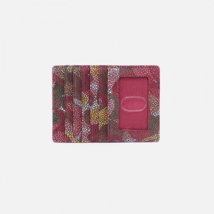 Hobo Women's Euro Slide Card Case in Printed Leather - Abstract Foliage | New Arrivals
