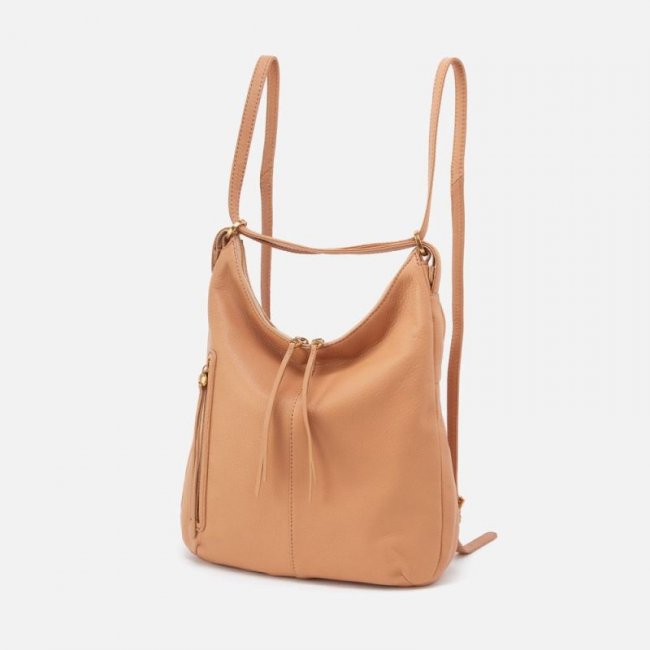 Hobo Women's Merrin Convertible Backpack in Pebbled Leather - Sandstorm | New Arrivals
