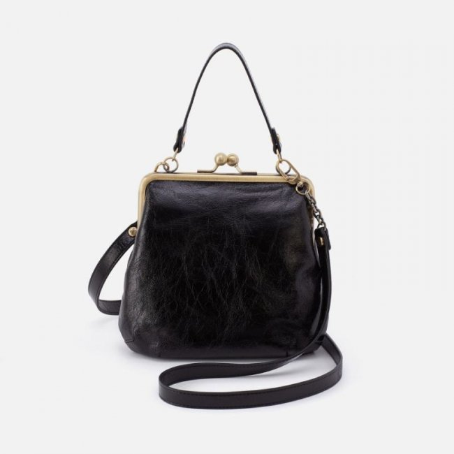 Hobo Women's Alba Crossbody in Polished Leather - Black | New Arrivals