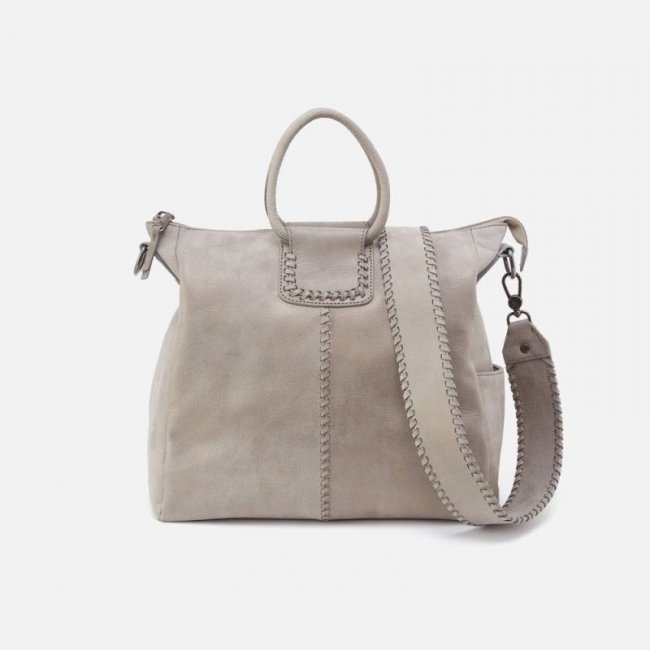 Hobo Women's Sheila Large Satchel in Metallic Leather - Granite Grey | New Arrivals