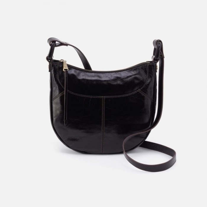 Hobo Women's Sheila Scoop Crossbody in Polished Leather - Black | New Arrivals