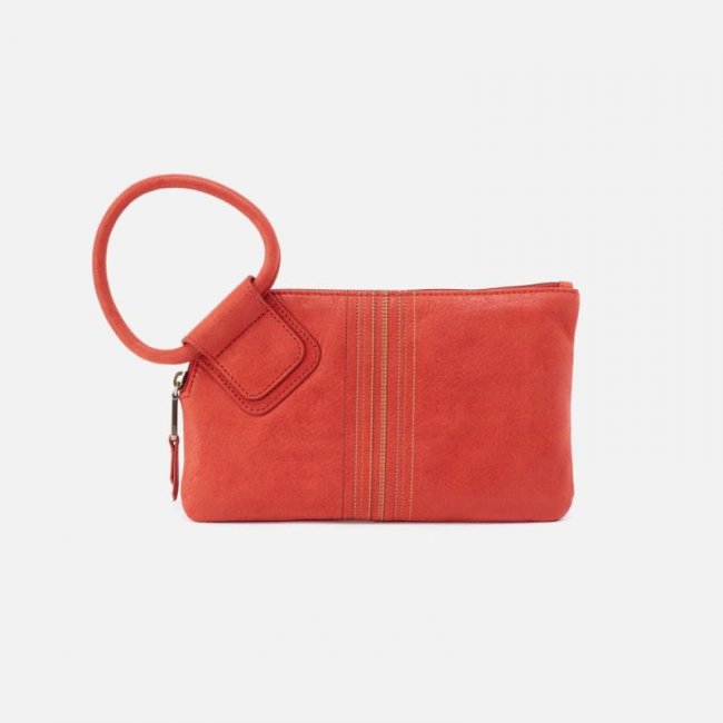 Hobo Women's Sable Wristlet in Buffed Leather - Chili | New Arrivals