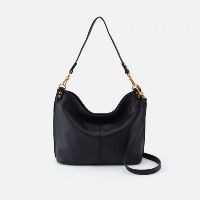 Hobo Women's Pier Shoulder Bag in Pebbled Leather - Black | New Arrivals