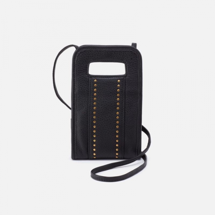Hobo Women's Ace Phone Crossbody in Pebbled Leather - Black | New Arrivals