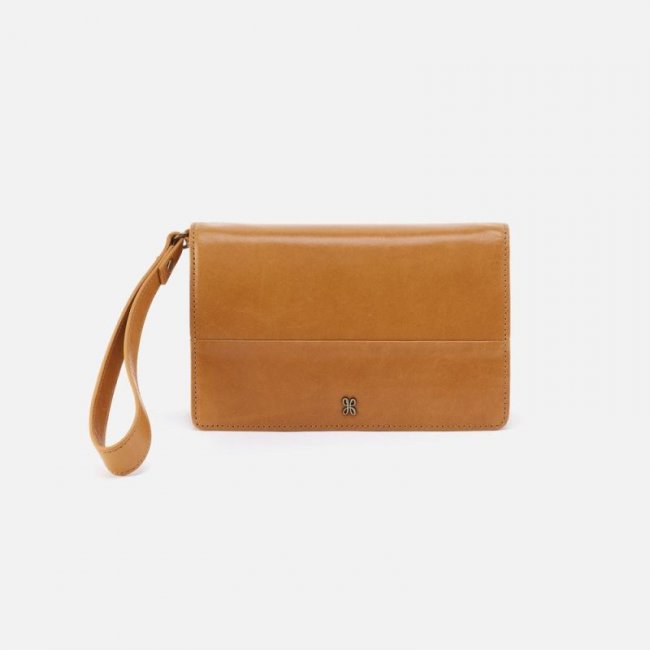 Hobo Women's Jill Wristlet in Polished Leather - Natural | New Arrivals