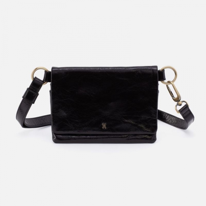 Hobo Women's Winn Belt Bag in Polished Leather - Black | New Arrivals