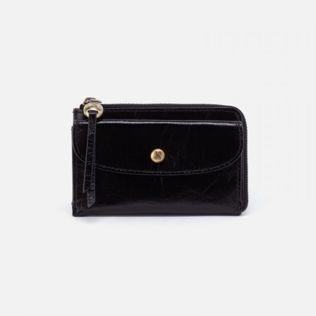 Hobo Women's Addi Card Case in Polished Leather - Black | New Arrivals