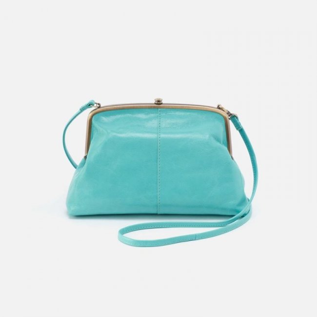 Hobo Women's Lana Crossbody in Polished Leather - Light Aqua | New Arrivals