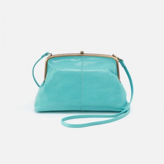 Hobo Women's Lana Crossbody in Polished Leather - Light Aqua | New Arrivals