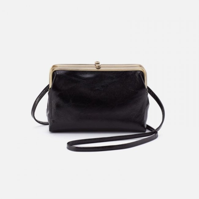 Hobo Women's Lauren Crossbody in Polished Leather - Black | New Arrivals