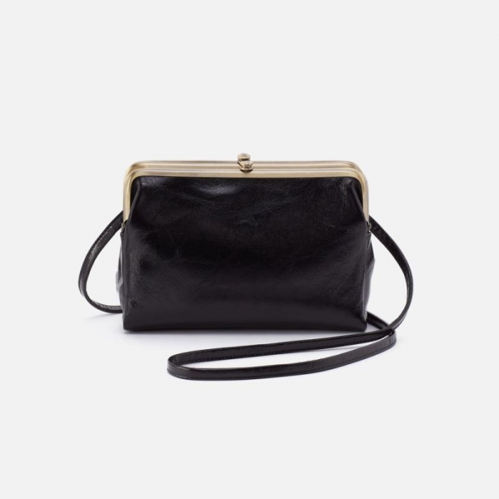 Hobo Women's Lauren Crossbody in Polished Leather - Black | New Arrivals