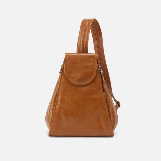Hobo Women's Betta Backpack in Polished Leather - Truffle | New Arrivals