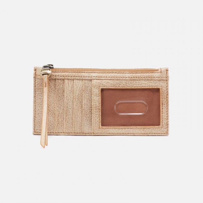 Hobo Women's Carte Card Case in Metallic Leather - Gold Leaf | New Arrivals