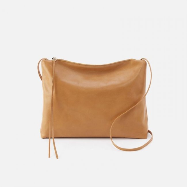 Hobo Women's Ziggy Crossbody in Polished Leather - Desert | New Arrivals