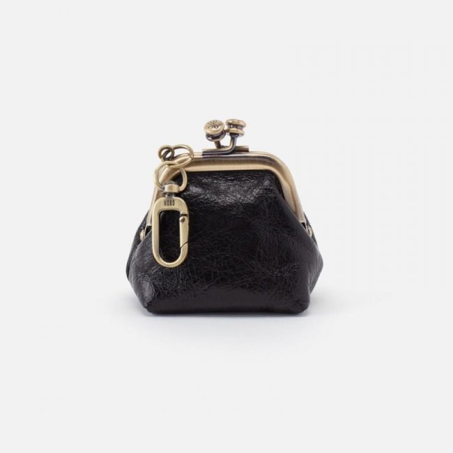 Hobo Women's Run Frame Pouch in Polished Leather - Black | New Arrivals