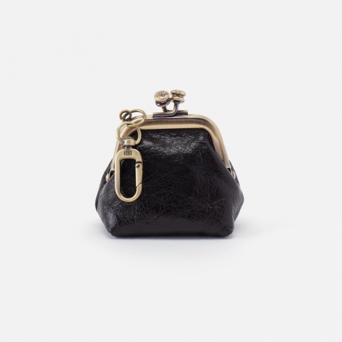Hobo Women's Run Frame Pouch in Polished Leather - Black | New Arrivals